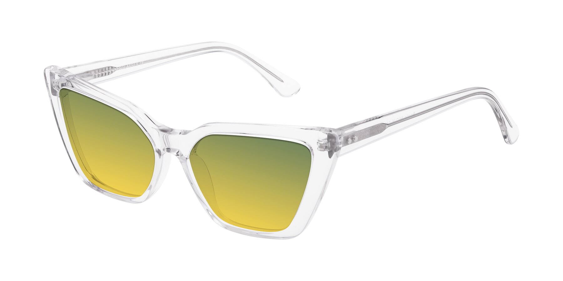 Angle of Bowtie in Clear with Green / Yellow Gradient Lenses