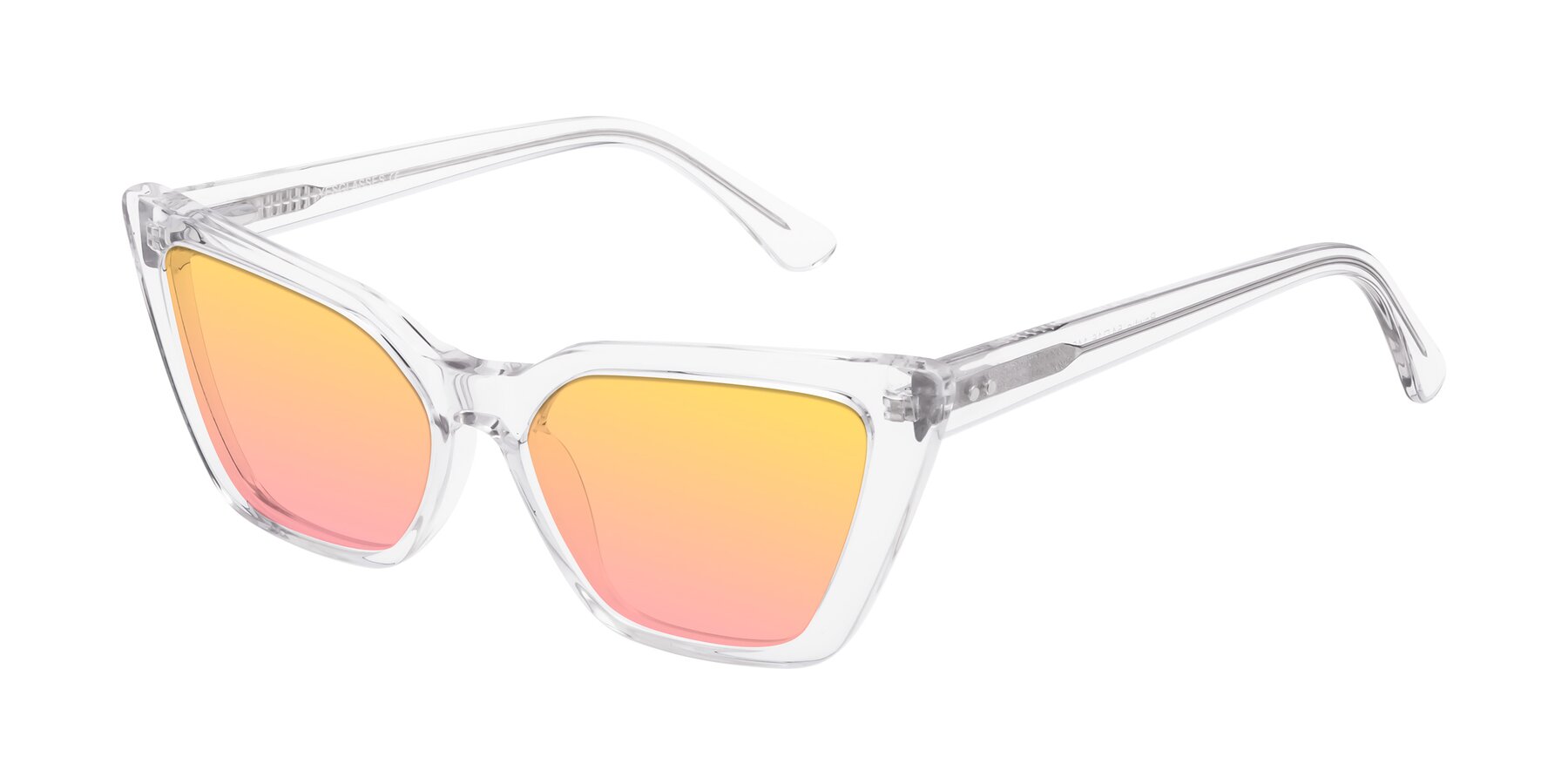 Angle of Bowtie in Clear with Yellow / Pink Gradient Lenses