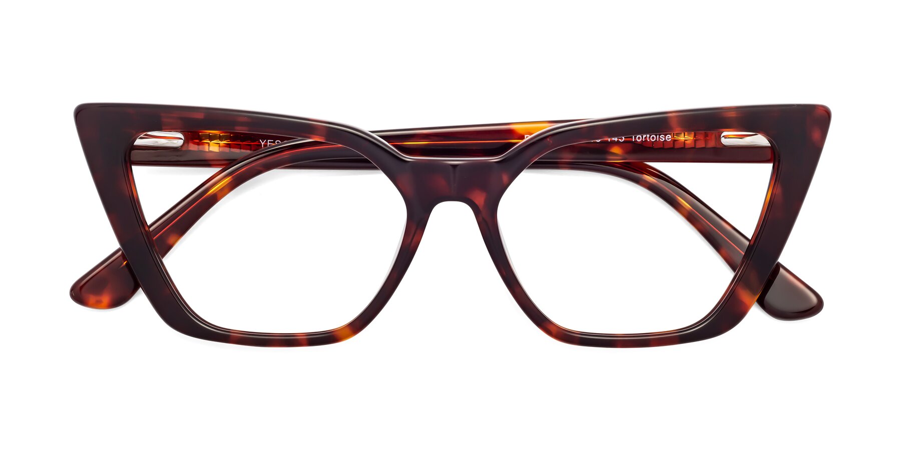 Folded Front of Bowtie in Tortoise with Clear Blue Light Blocking Lenses