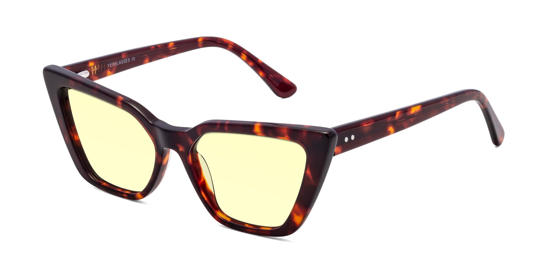 Angle of Bowtie in Tortoise with Light Yellow Tinted Lenses