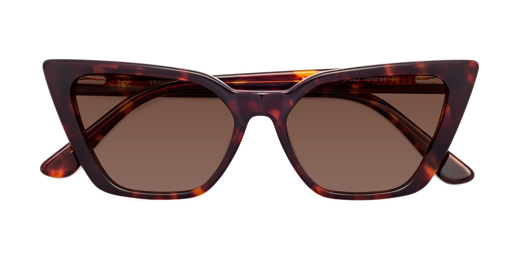Folded Front of Bowtie in Tortoise with Brown Tinted Lenses