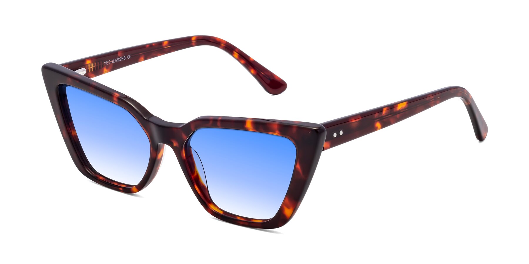 Angle of Bowtie in Tortoise with Blue Gradient Lenses