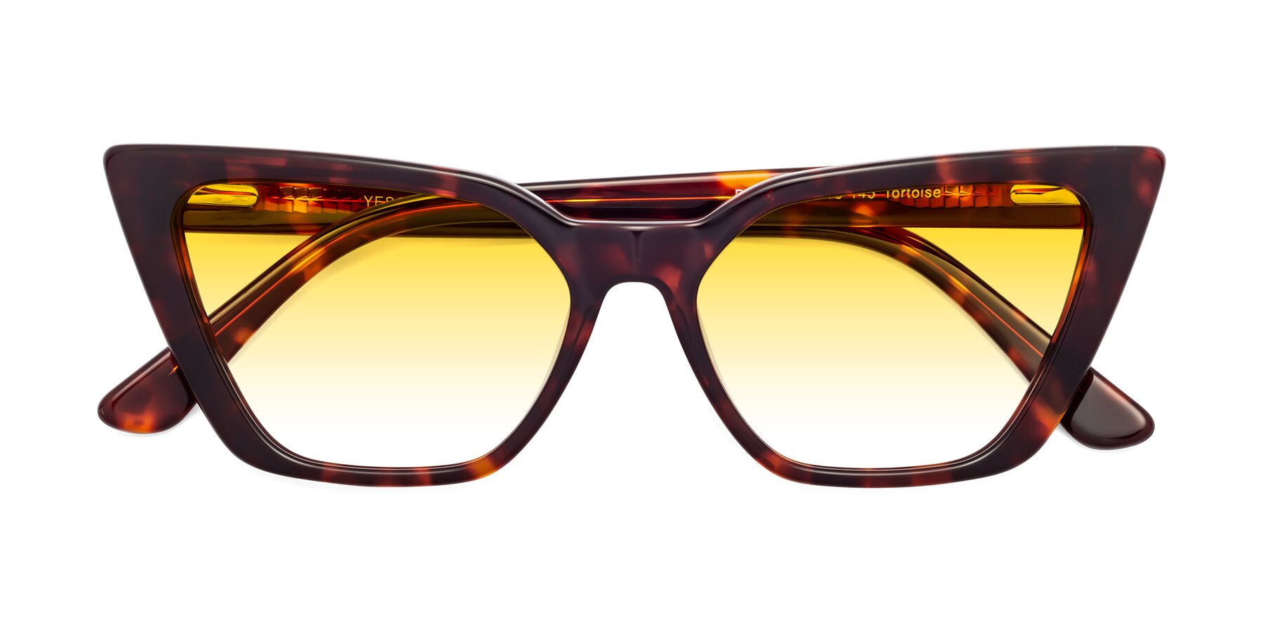 Folded Front of Bowtie in Tortoise with Yellow Gradient Lenses