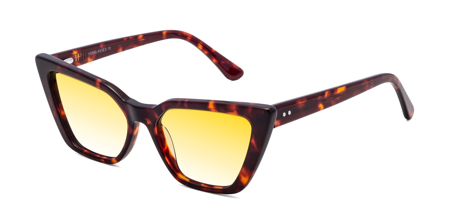 Angle of Bowtie in Tortoise with Yellow Gradient Lenses