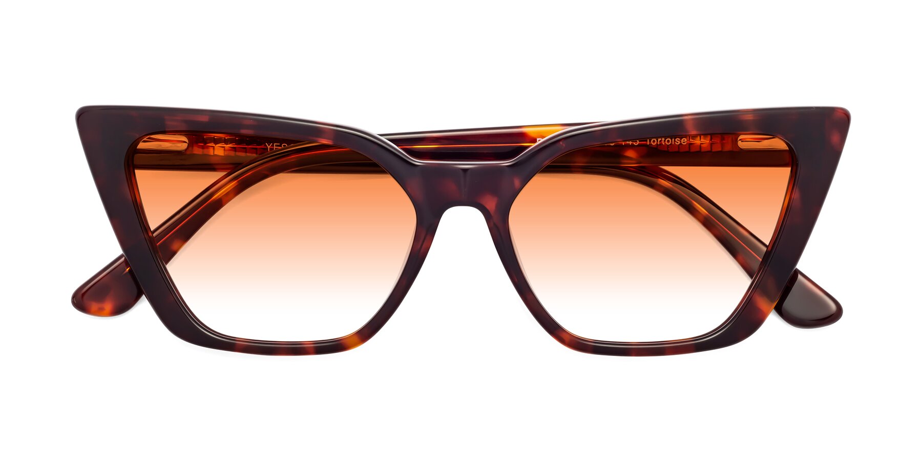 Folded Front of Bowtie in Tortoise with Orange Gradient Lenses