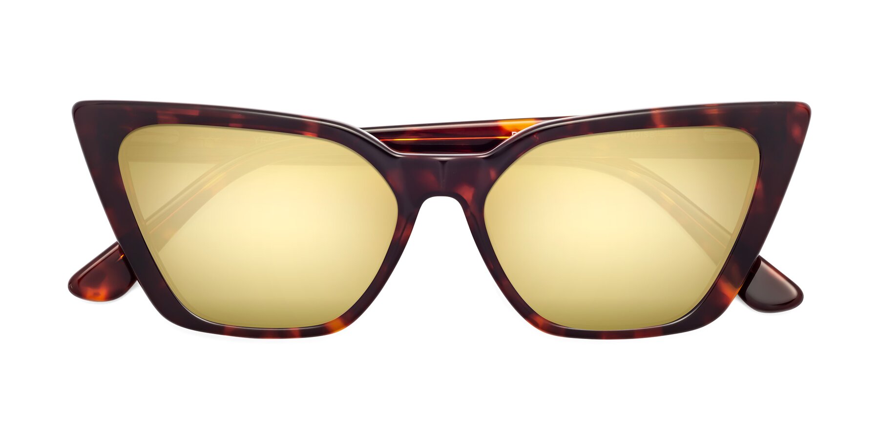 Folded Front of Bowtie in Tortoise with Gold Mirrored Lenses