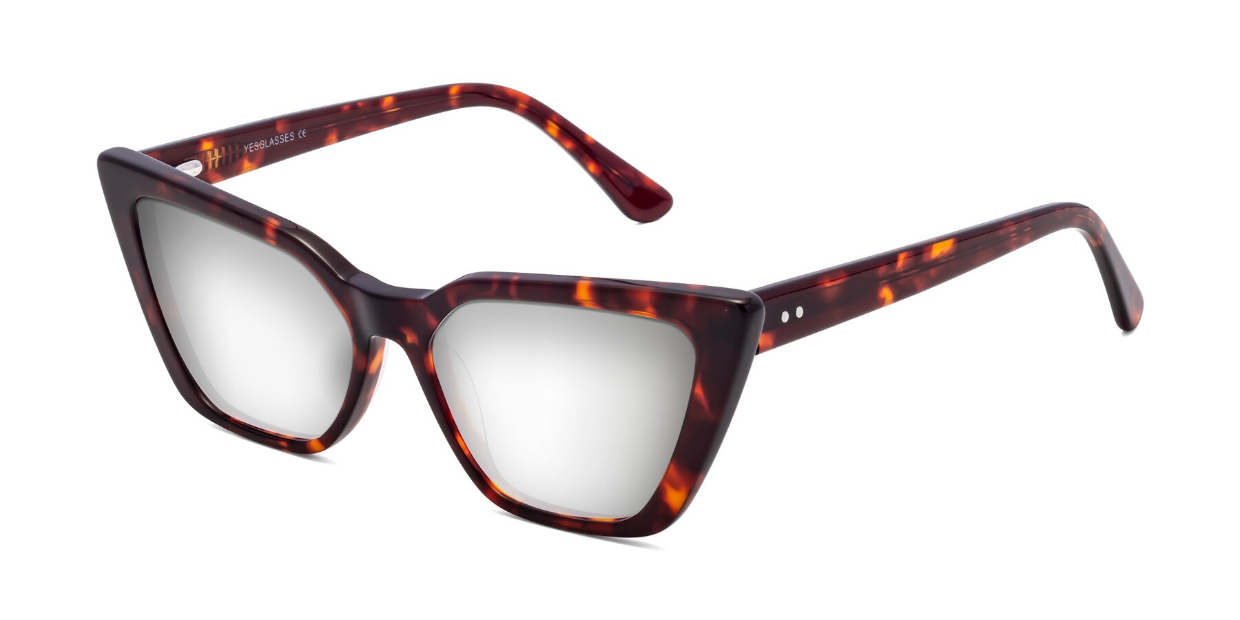 Angle of Bowtie in Tortoise with Silver Mirrored Lenses