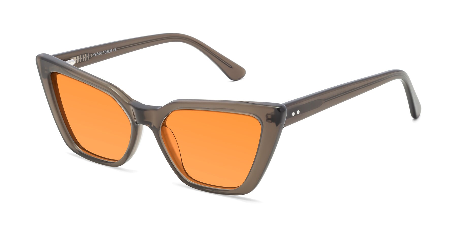 Angle of Bowtie in Gradient Green with Orange Tinted Lenses