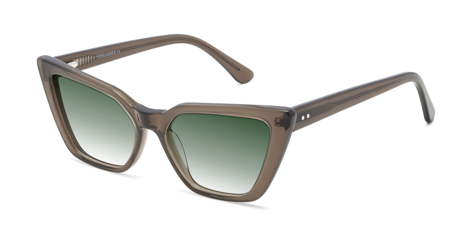 Angle of Bowtie in Gradient Green with Green Gradient Lenses