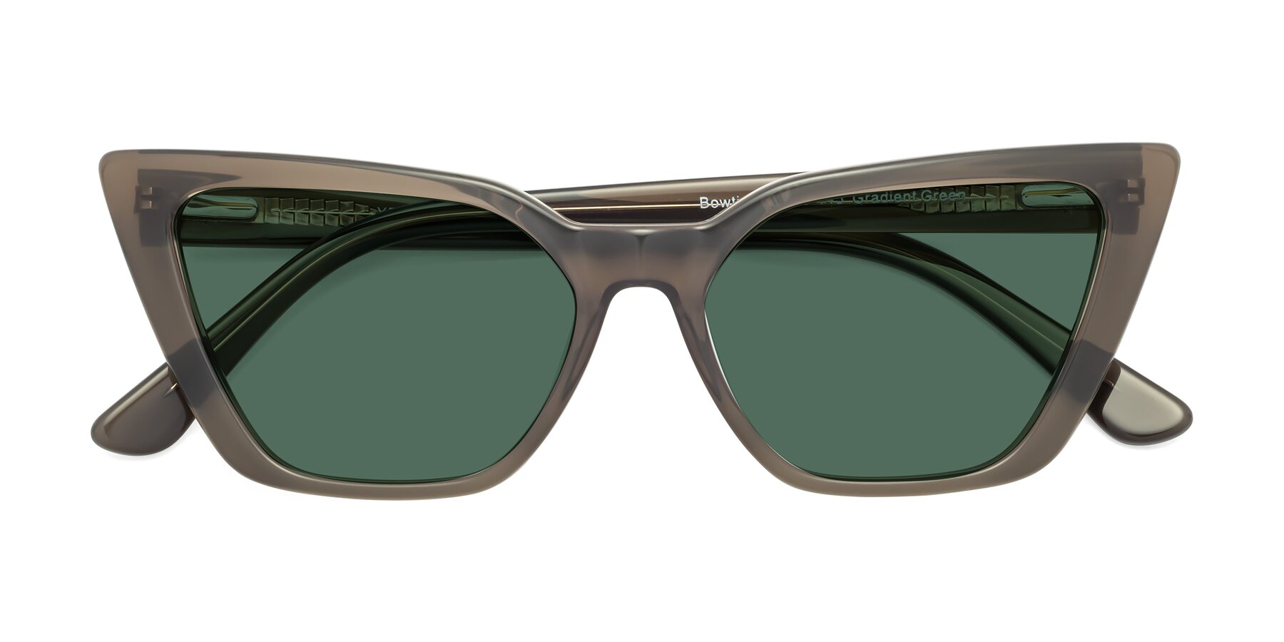 Folded Front of Bowtie in Gradient Green with Green Polarized Lenses