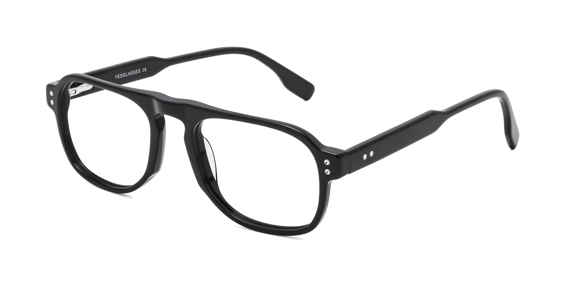Angle of Pamban in Black with Clear Eyeglass Lenses