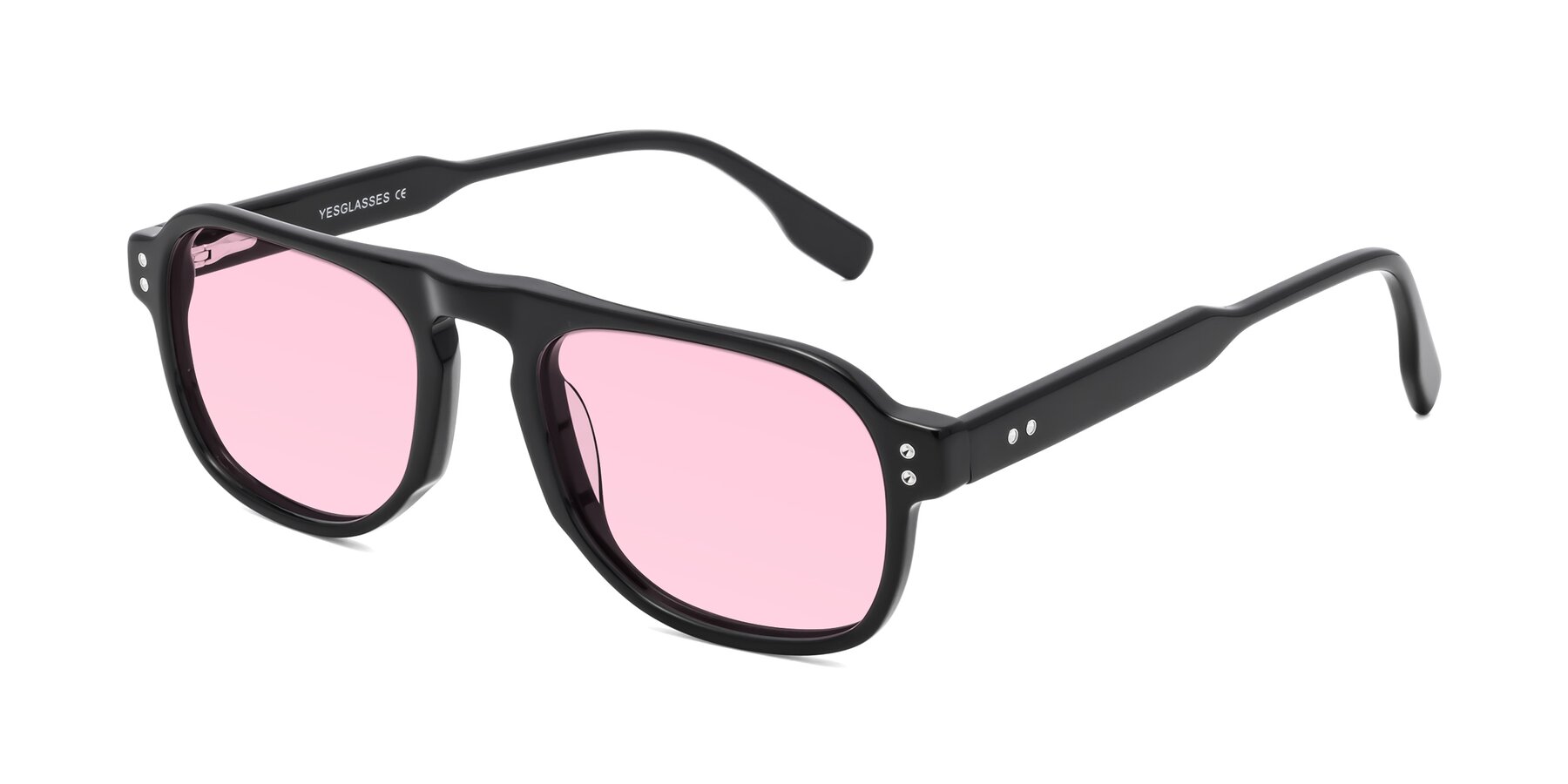 Angle of Pamban in Black with Light Pink Tinted Lenses