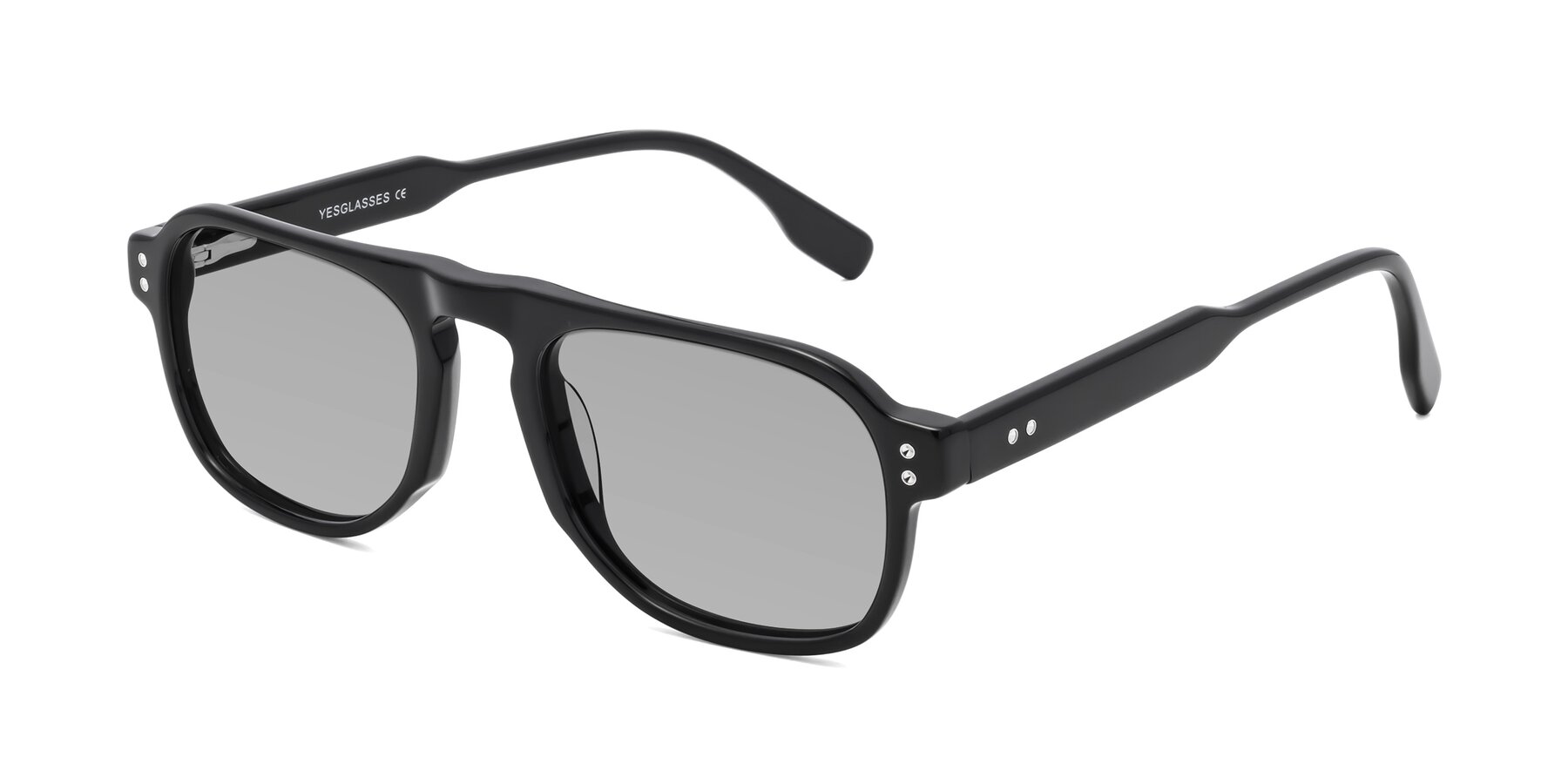 Angle of Pamban in Black with Light Gray Tinted Lenses