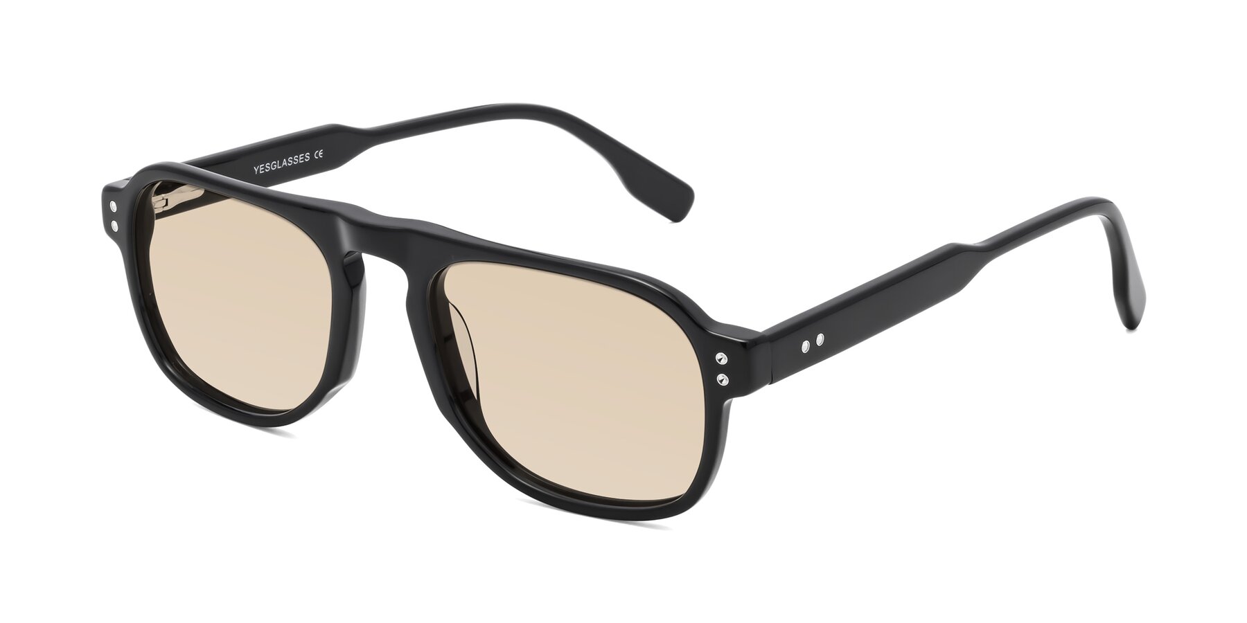 Angle of Pamban in Black with Light Brown Tinted Lenses