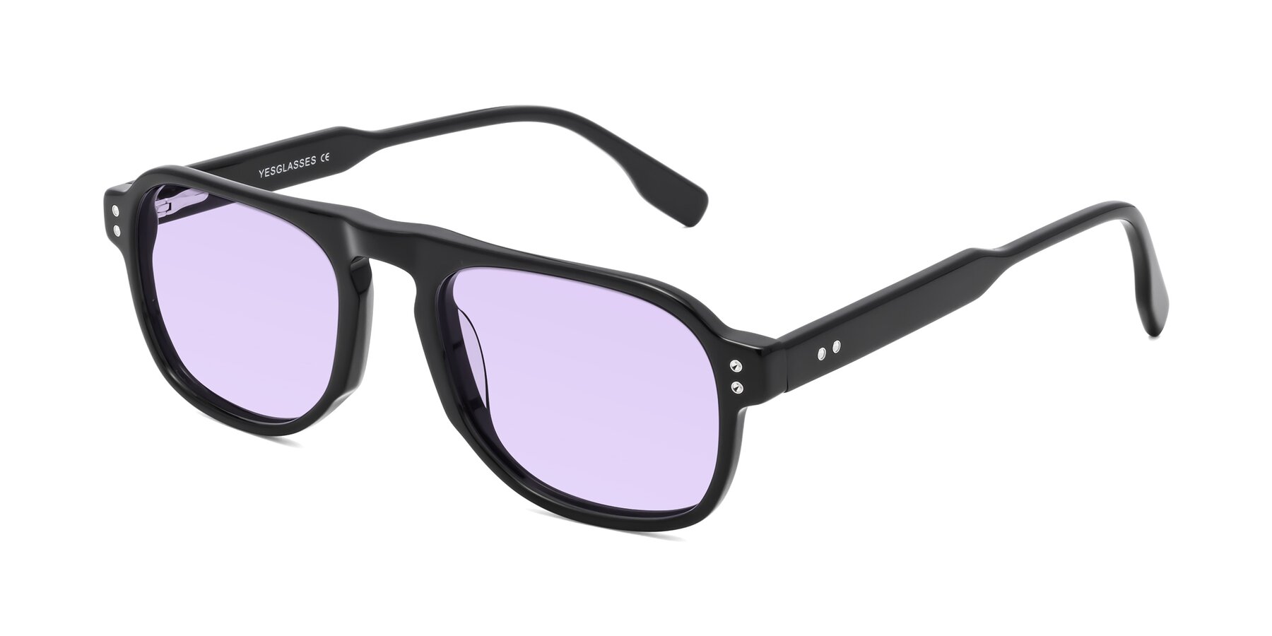 Angle of Pamban in Black with Light Purple Tinted Lenses
