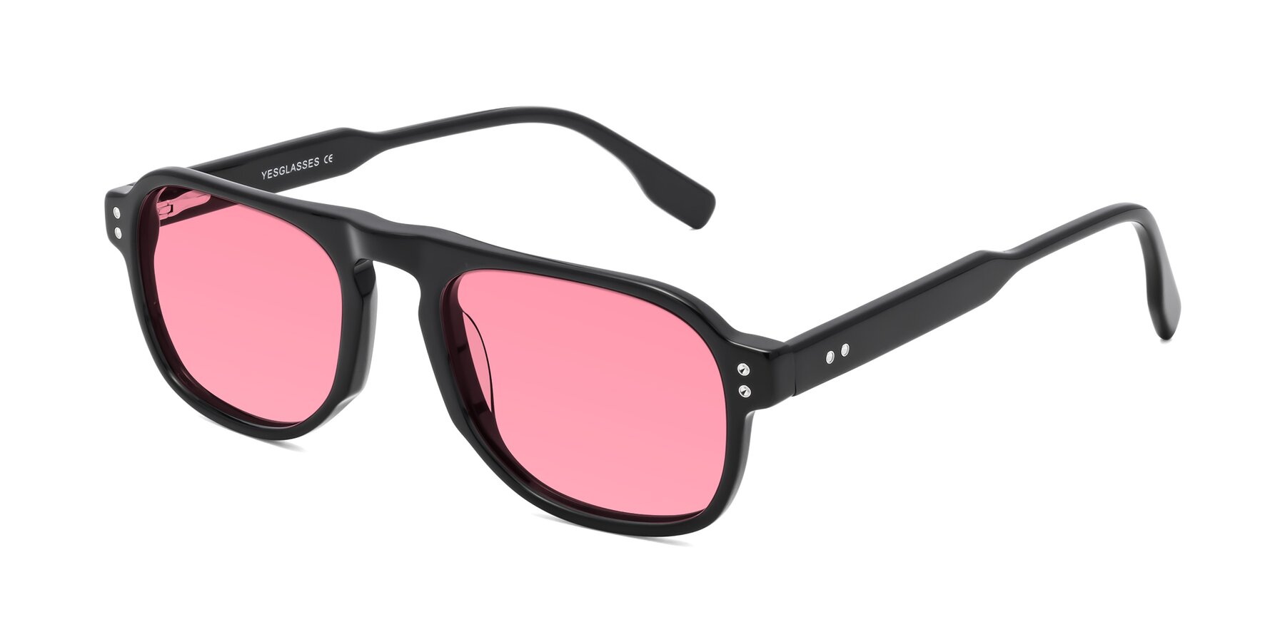 Angle of Pamban in Black with Pink Tinted Lenses