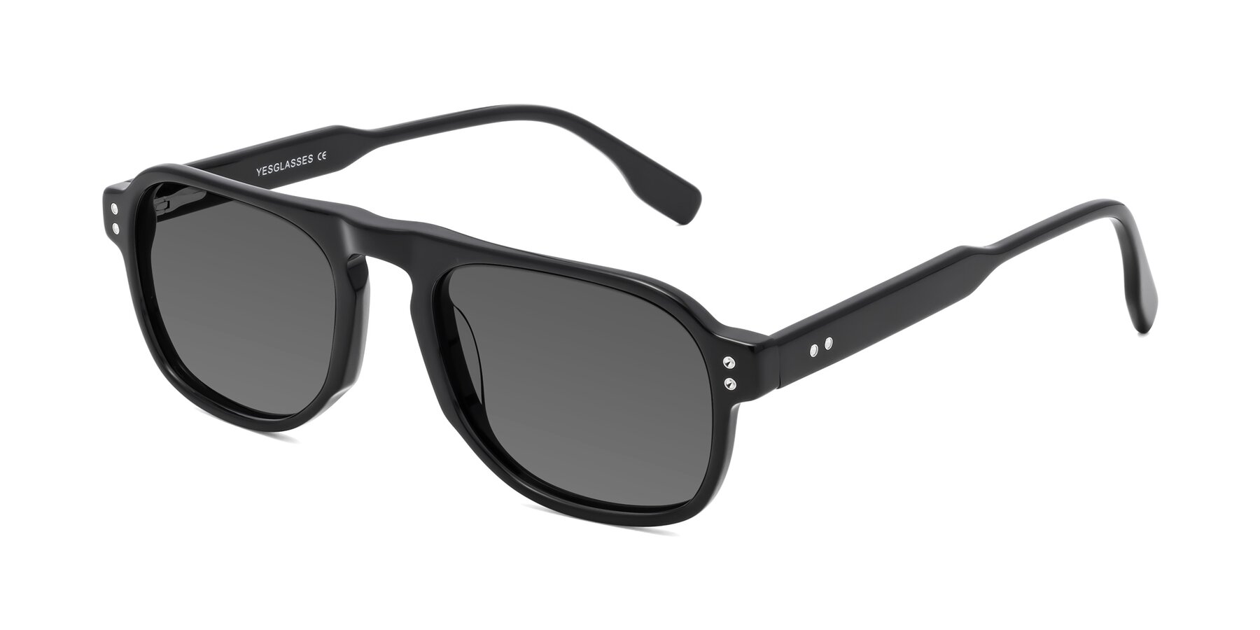Angle of Pamban in Black with Medium Gray Tinted Lenses