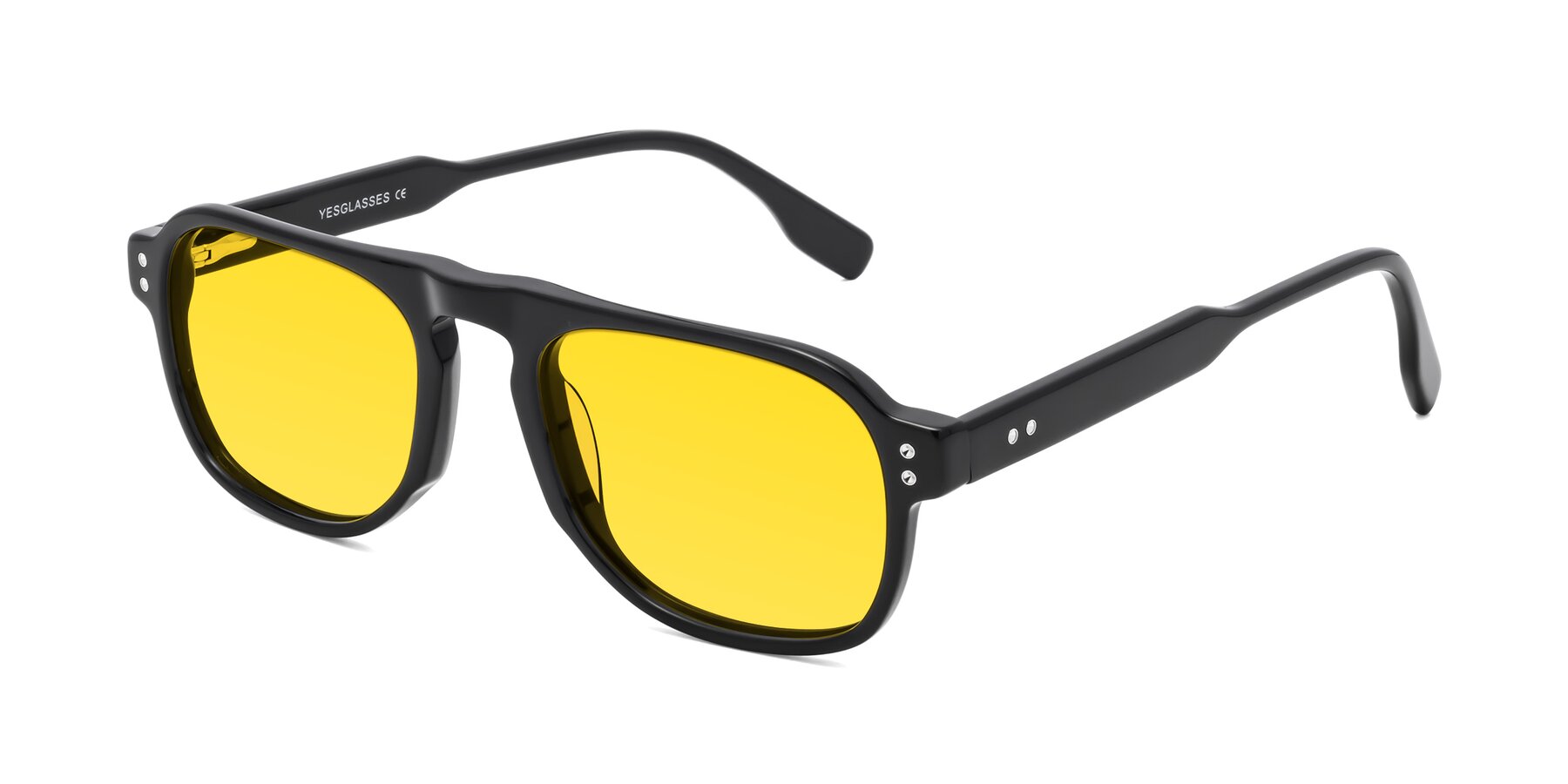 Angle of Pamban in Black with Yellow Tinted Lenses