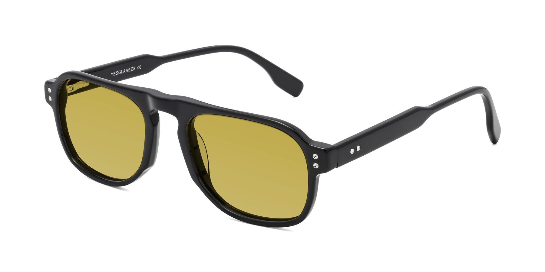 Angle of Pamban in Black with Champagne Tinted Lenses