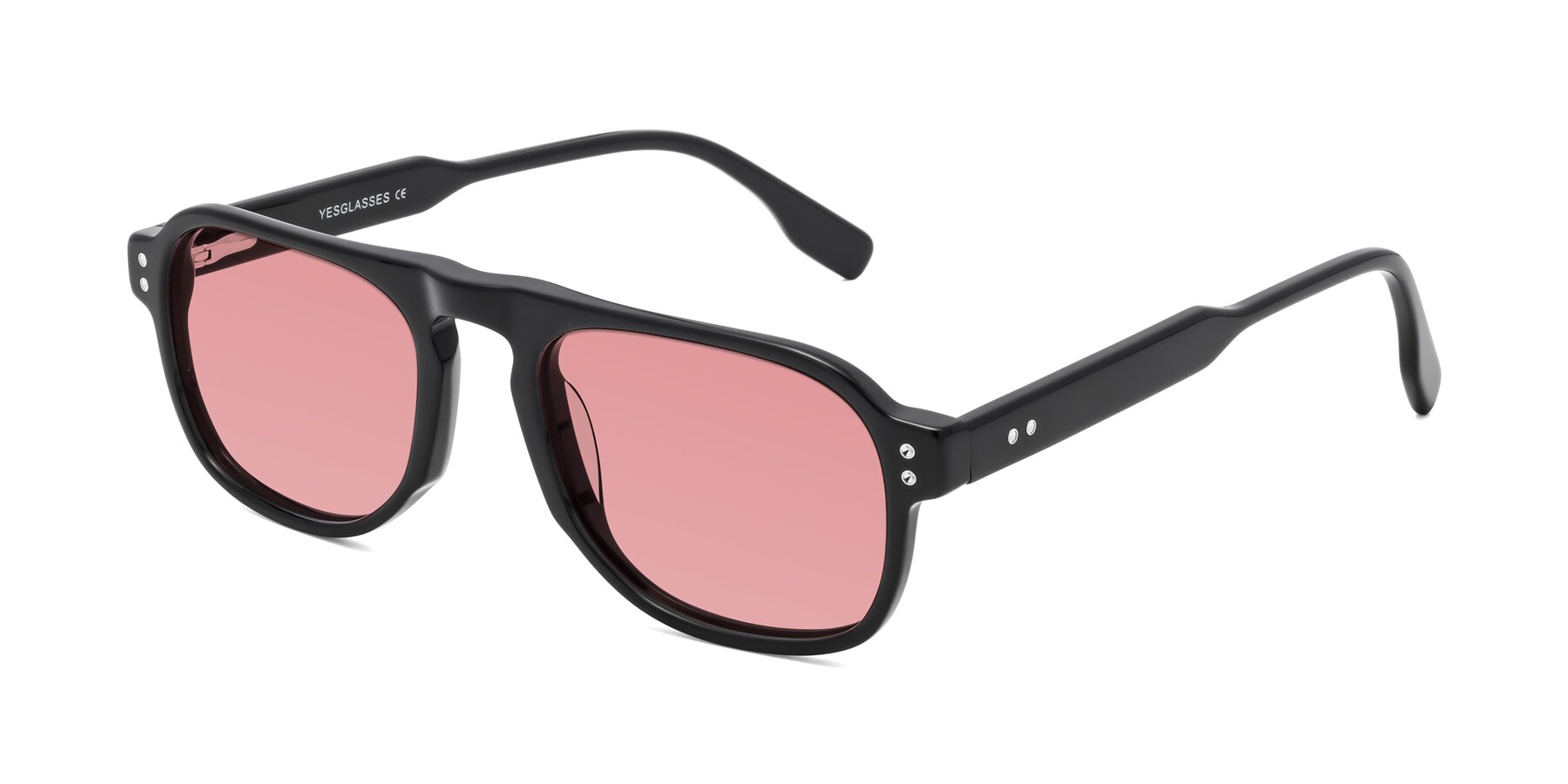 Angle of Pamban in Black with Medium Garnet Tinted Lenses