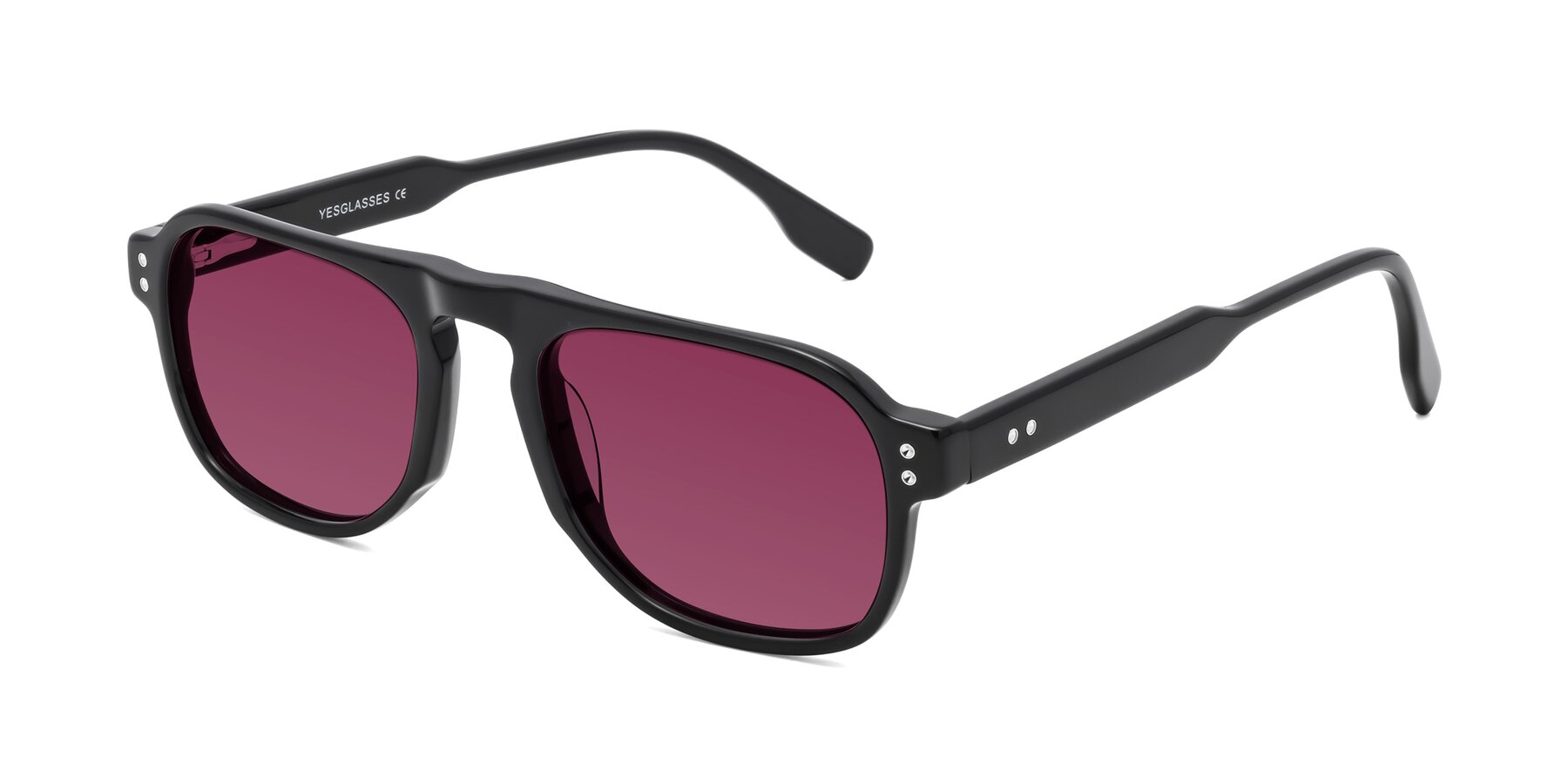 Angle of Pamban in Black with Wine Tinted Lenses