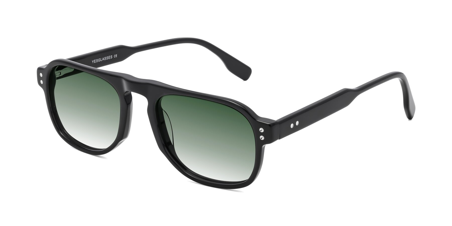 Angle of Pamban in Black with Green Gradient Lenses