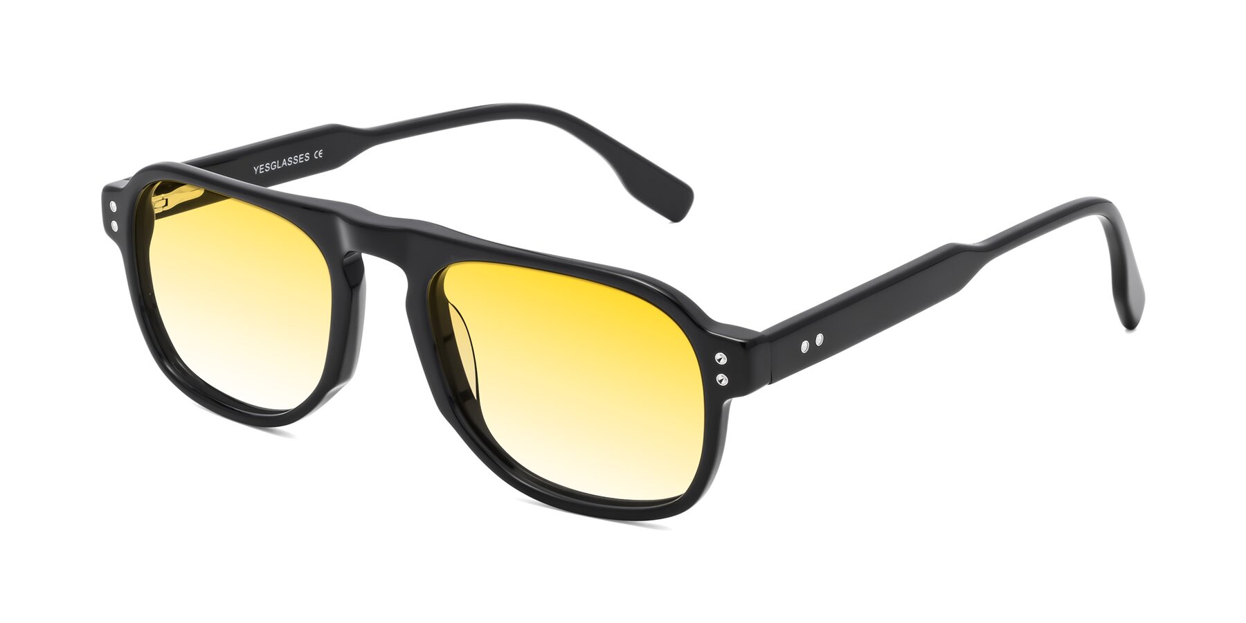 Angle of Pamban in Black with Yellow Gradient Lenses