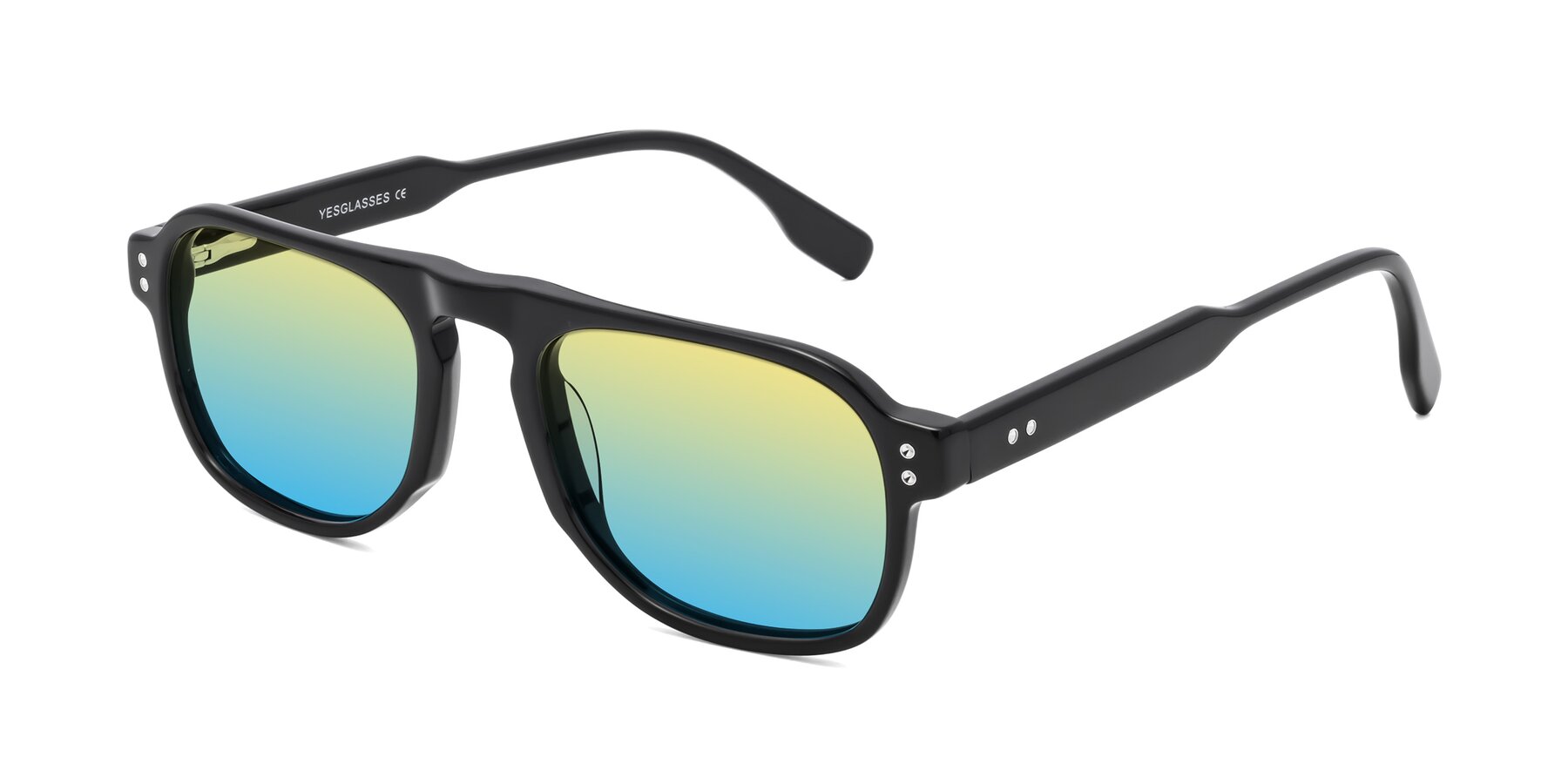 Angle of Pamban in Black with Yellow / Blue Gradient Lenses