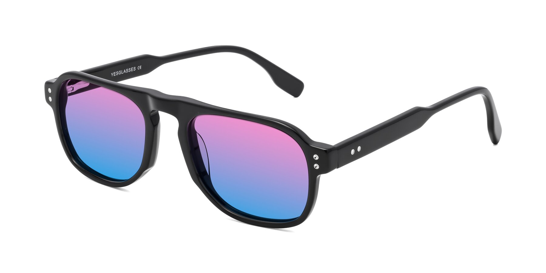 Angle of Pamban in Black with Pink / Blue Gradient Lenses