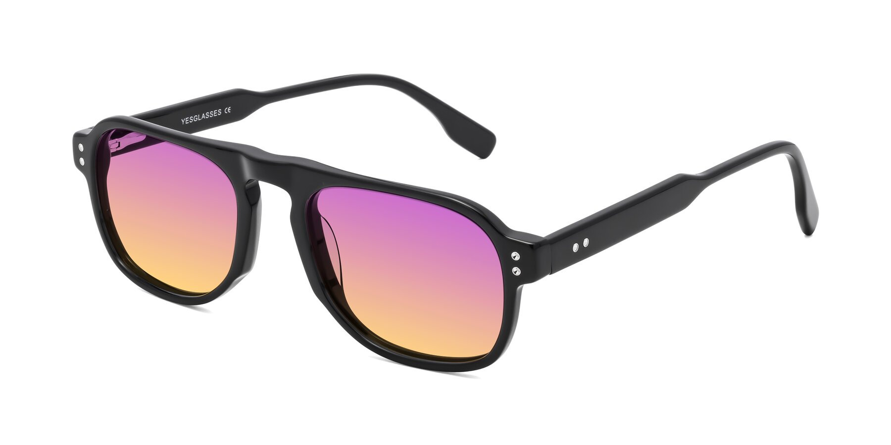 Angle of Pamban in Black with Purple / Yellow Gradient Lenses