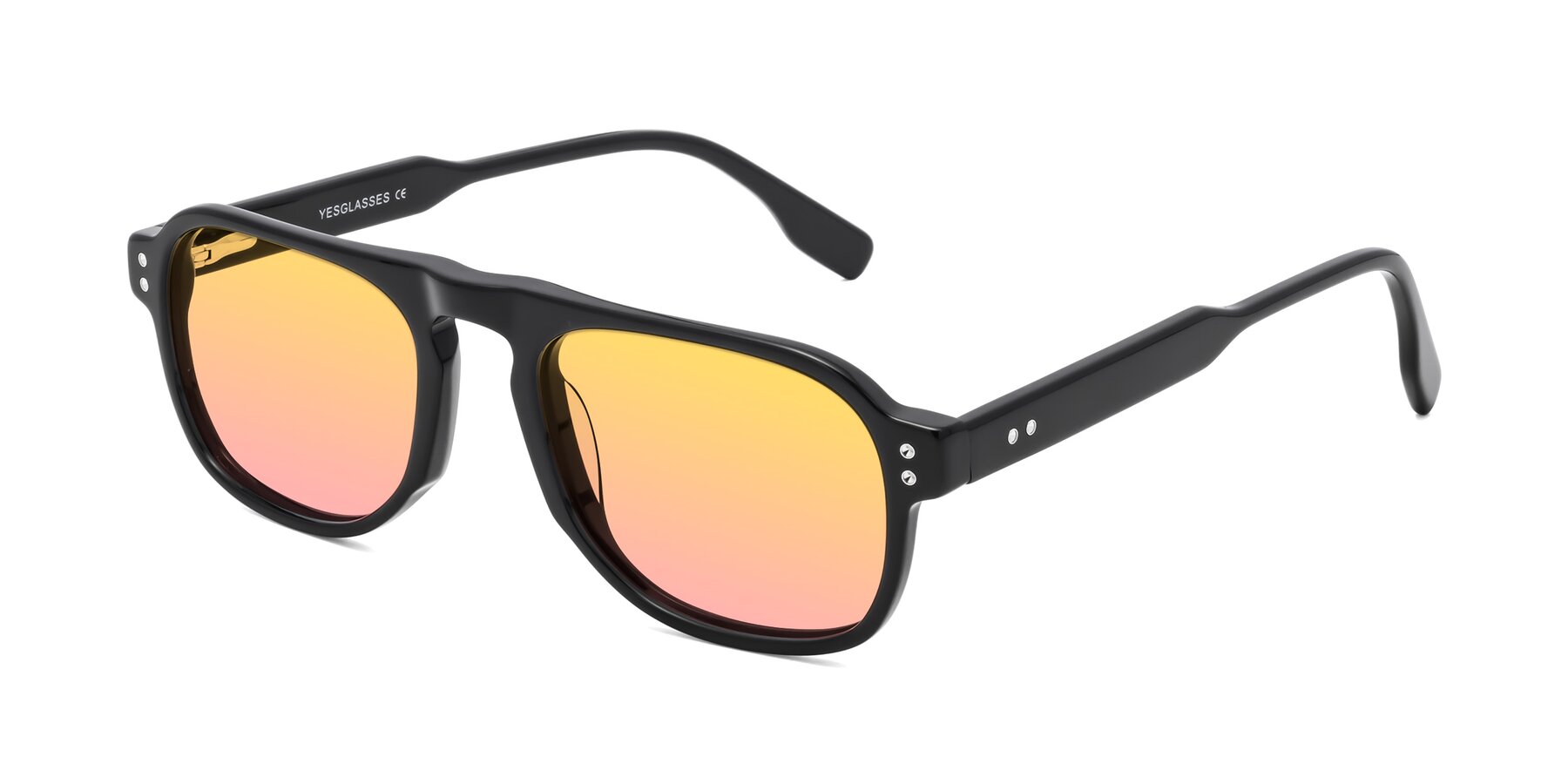 Angle of Pamban in Black with Yellow / Pink Gradient Lenses
