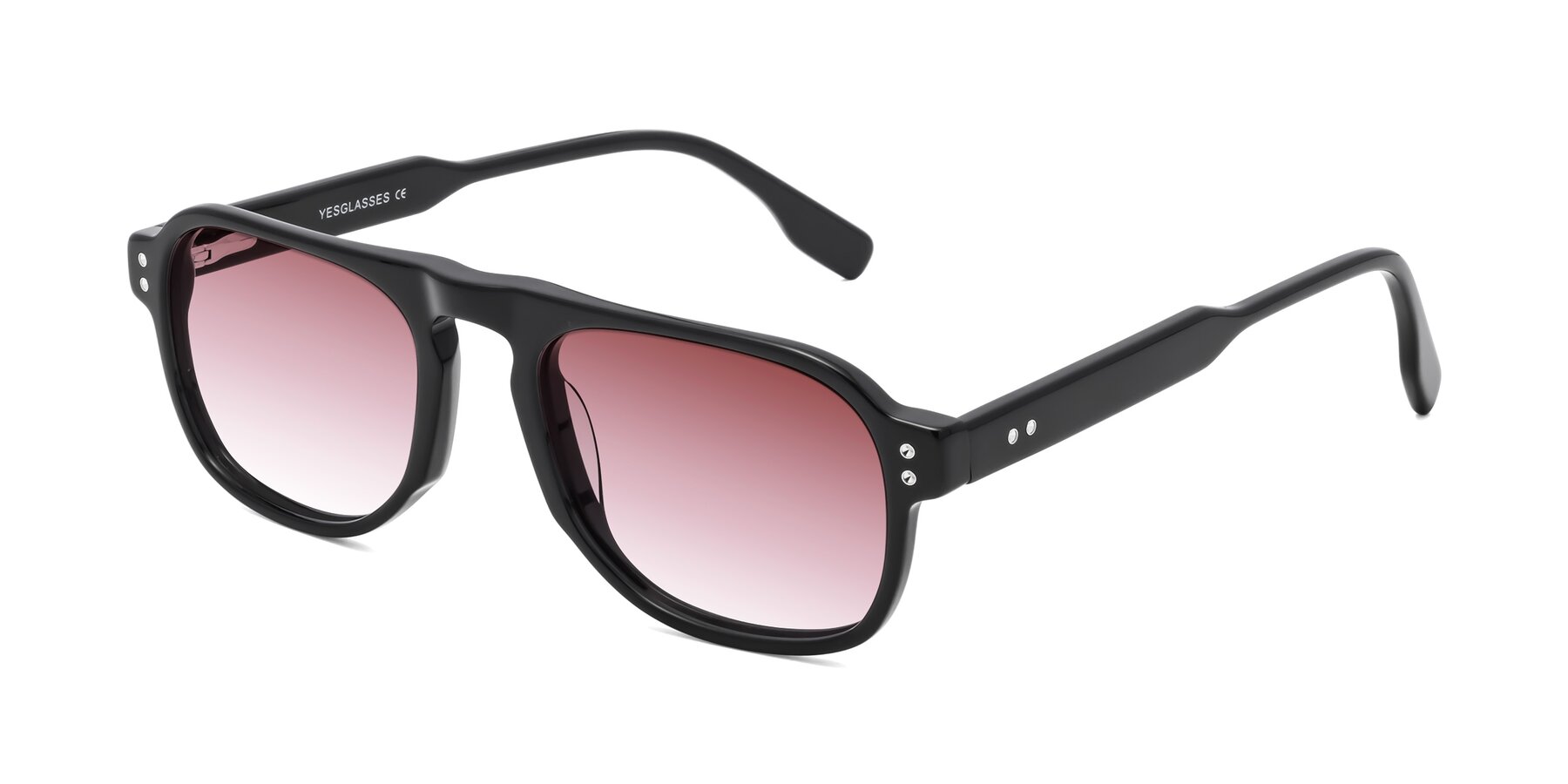 Angle of Pamban in Black with Garnet Gradient Lenses