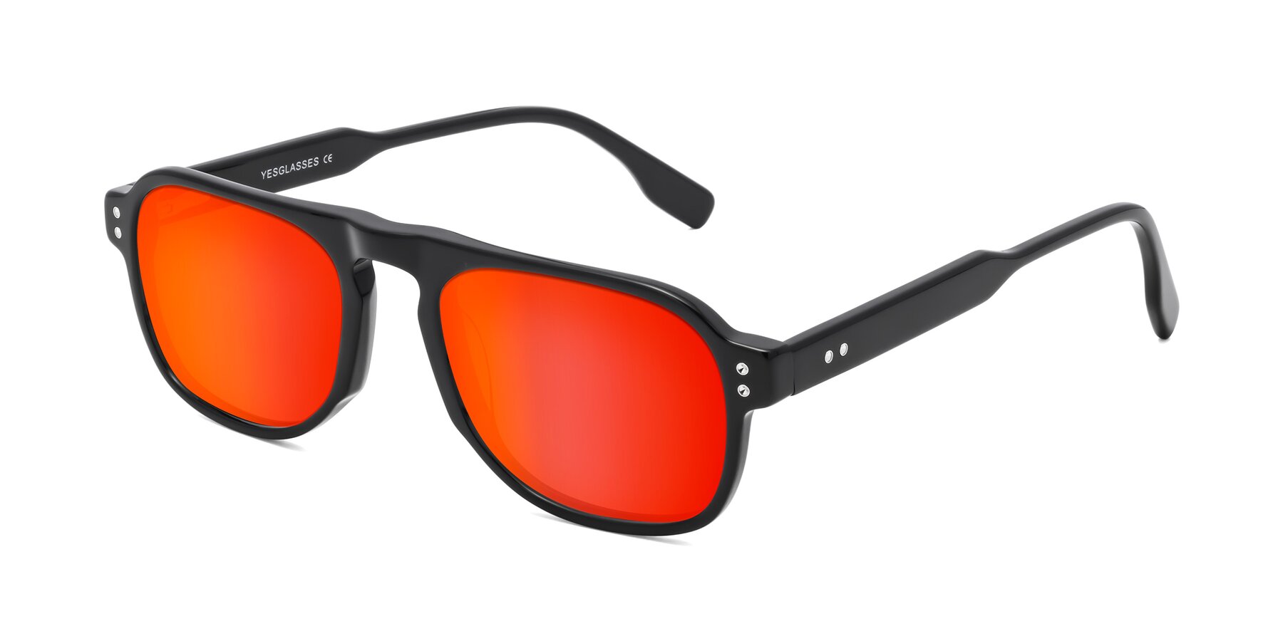 Angle of Pamban in Black with Red Gold Mirrored Lenses