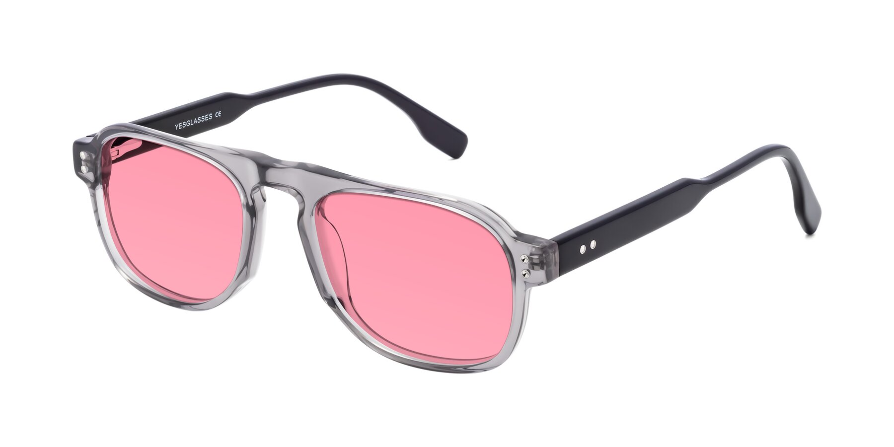 Angle of Pamban in Transprent Gray with Pink Tinted Lenses