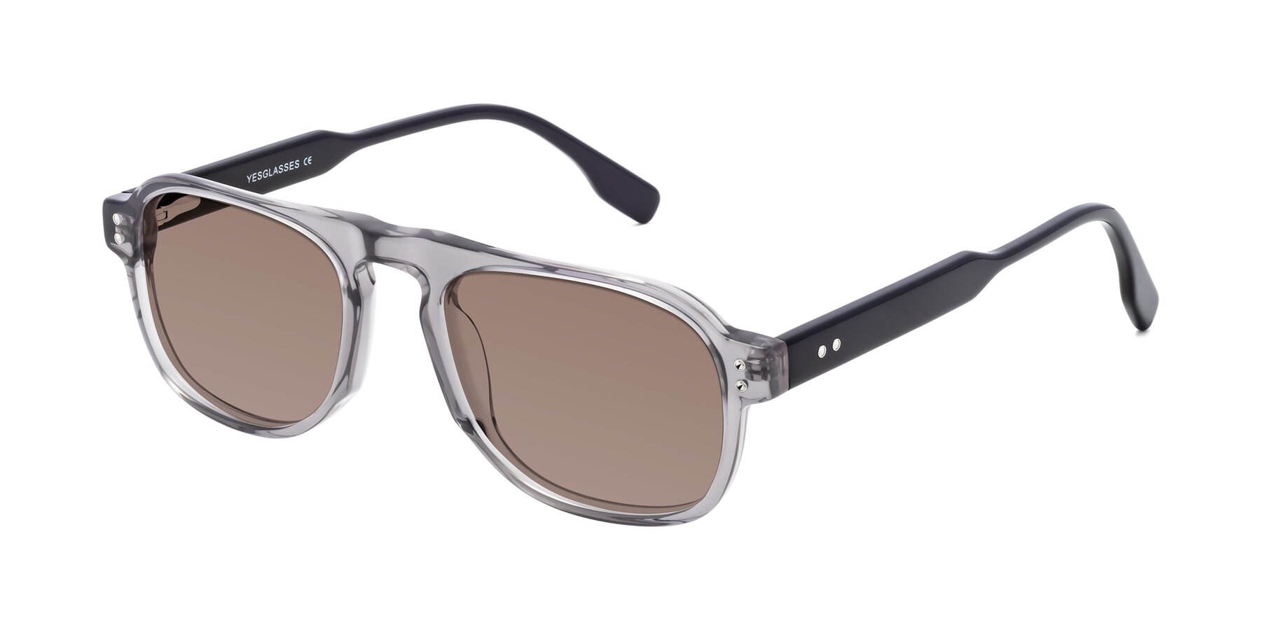 Angle of Pamban in Transprent Gray with Medium Brown Tinted Lenses