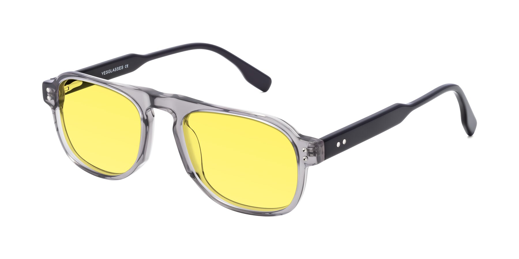 Angle of Pamban in Transprent Gray with Medium Yellow Tinted Lenses