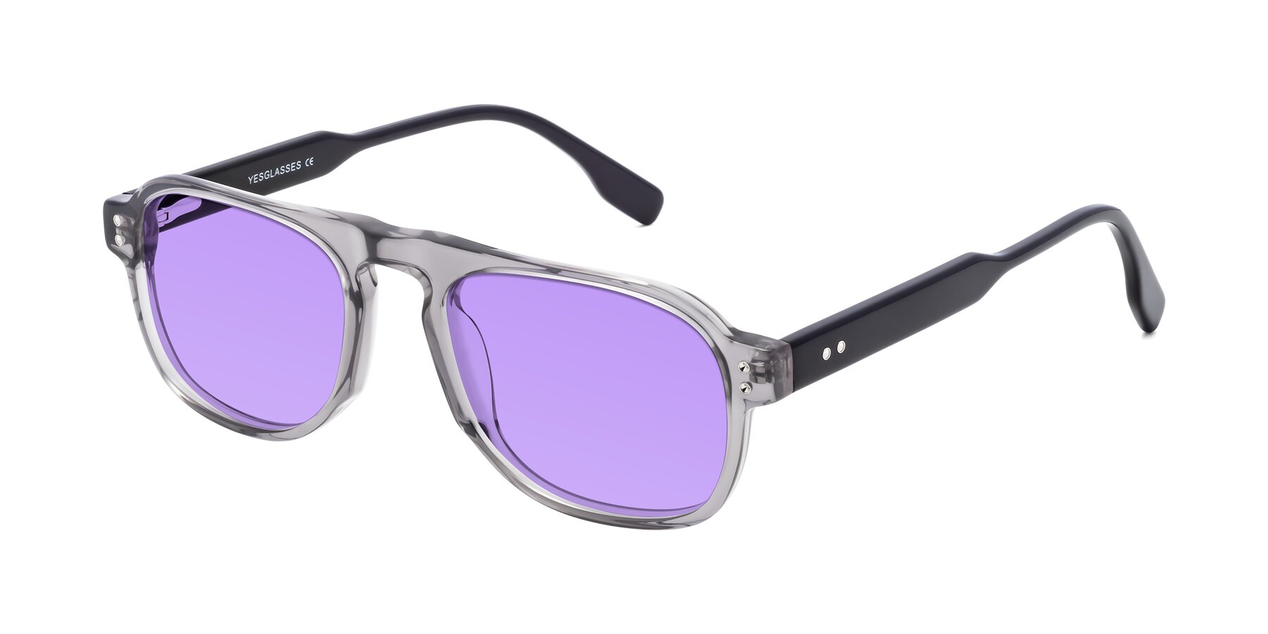 Angle of Pamban in Transprent Gray with Medium Purple Tinted Lenses