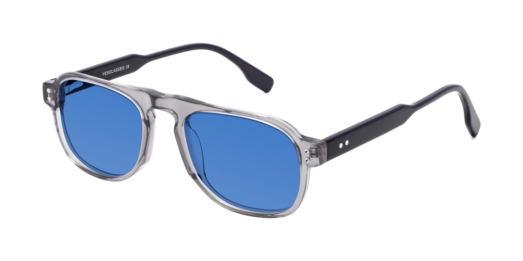 Angle of Pamban in Transprent Gray with Blue Tinted Lenses