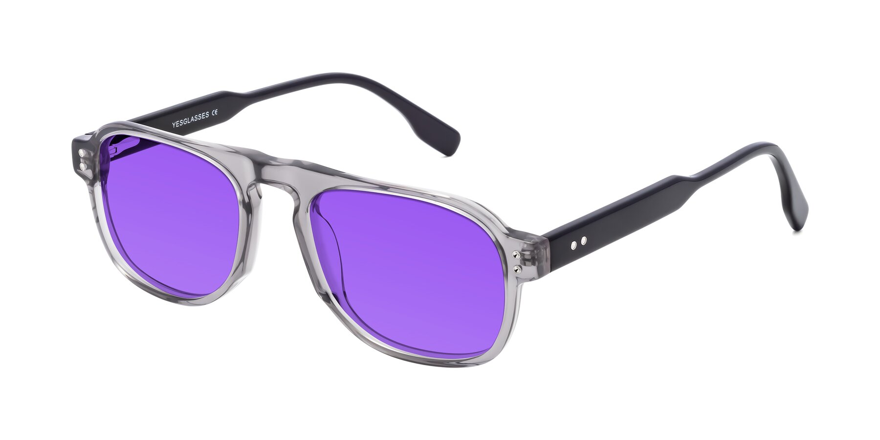 Angle of Pamban in Transprent Gray with Purple Tinted Lenses
