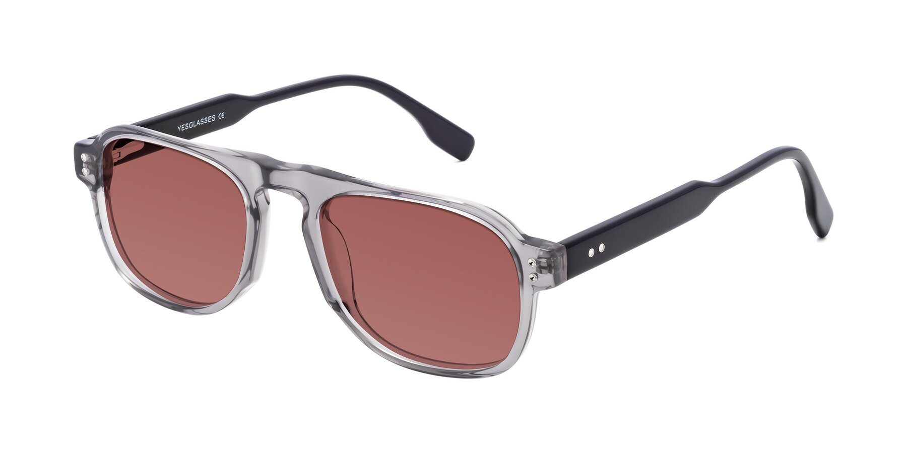 Angle of Pamban in Transprent Gray with Garnet Tinted Lenses