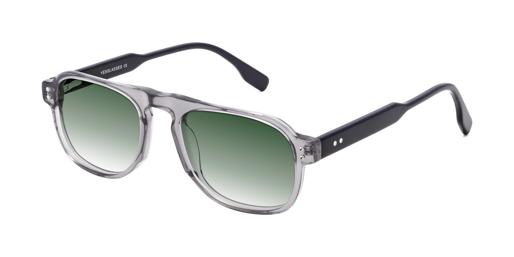 Angle of Pamban in Transprent Gray with Green Gradient Lenses