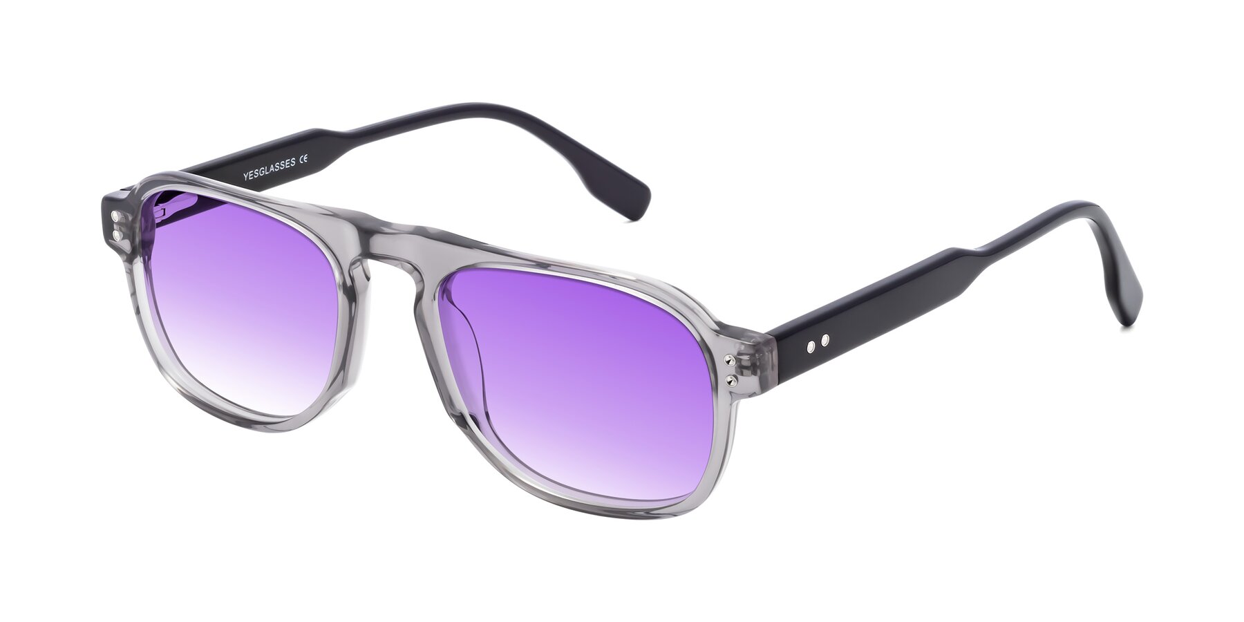 Angle of Pamban in Transprent Gray with Purple Gradient Lenses