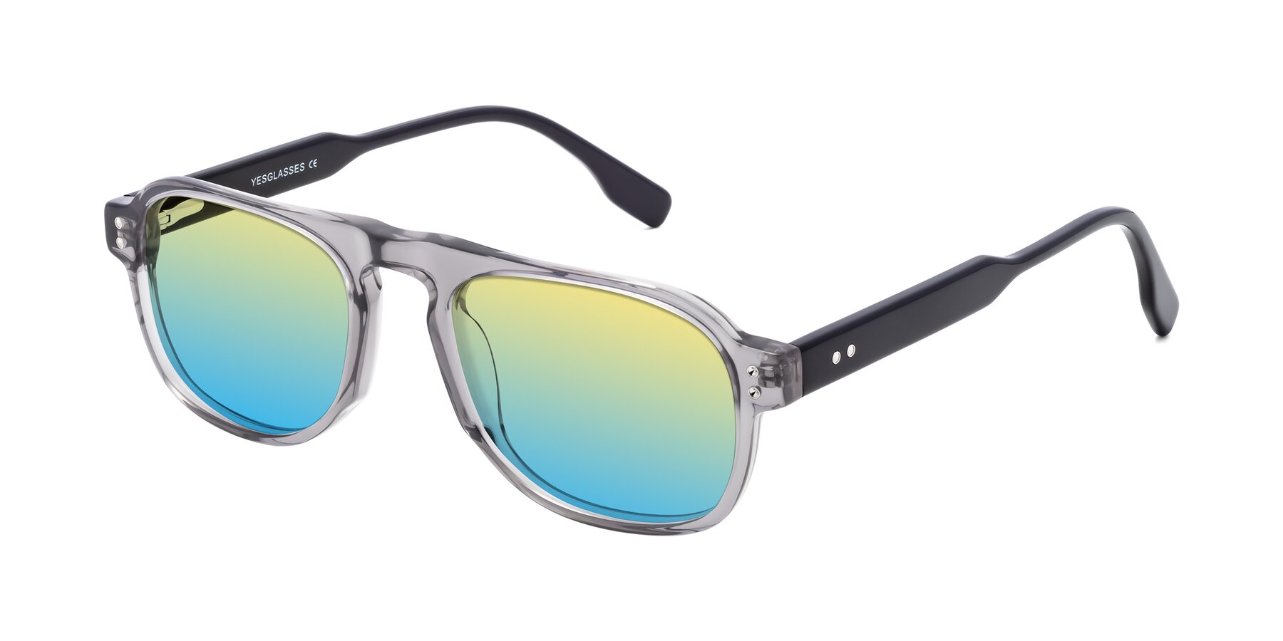 Angle of Pamban in Transprent Gray with Yellow / Blue Gradient Lenses