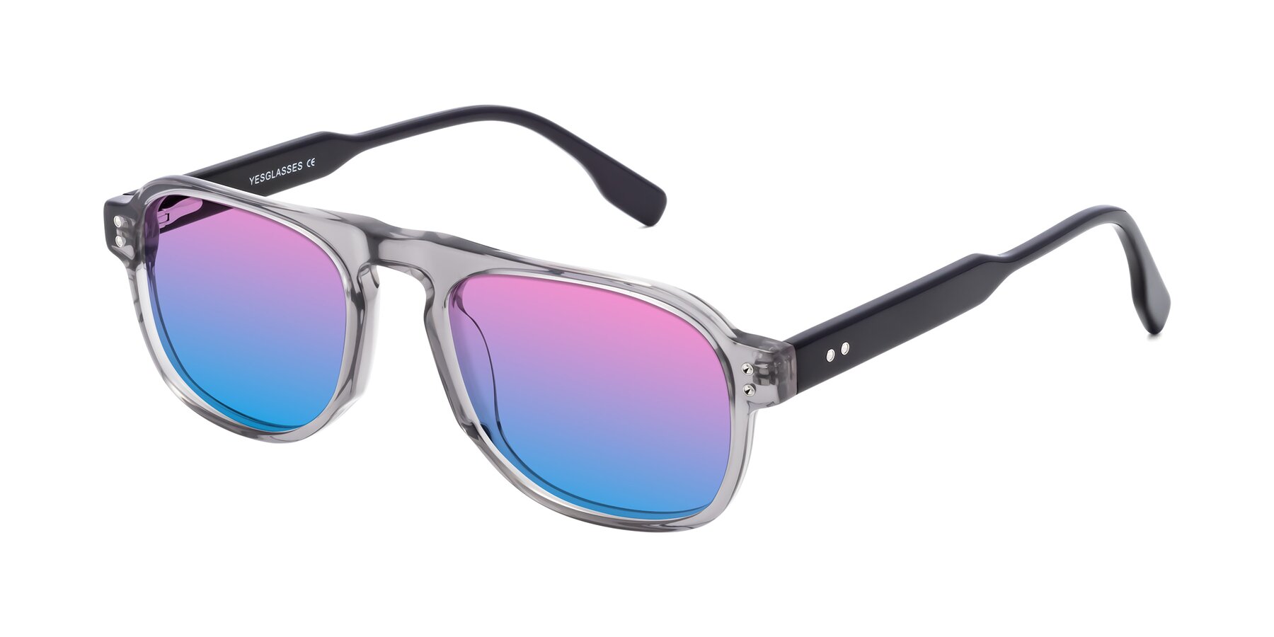 Angle of Pamban in Transprent Gray with Pink / Blue Gradient Lenses