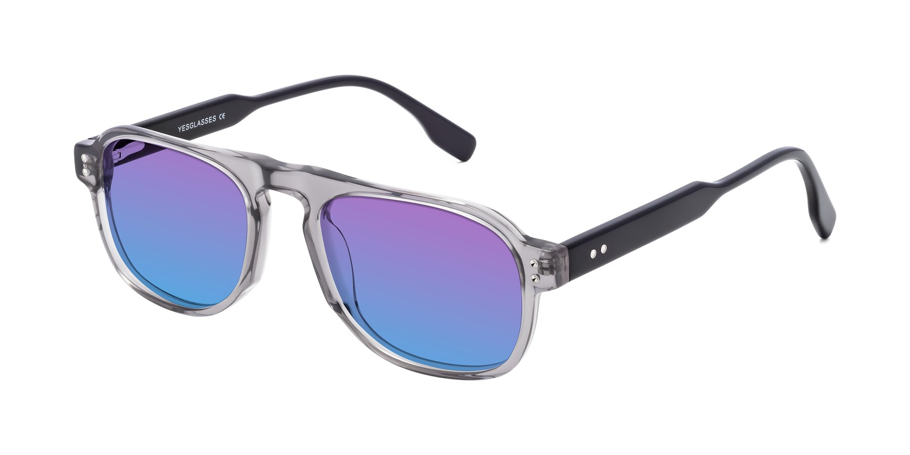 Angle of Pamban in Transprent Gray with Purple / Blue Gradient Lenses