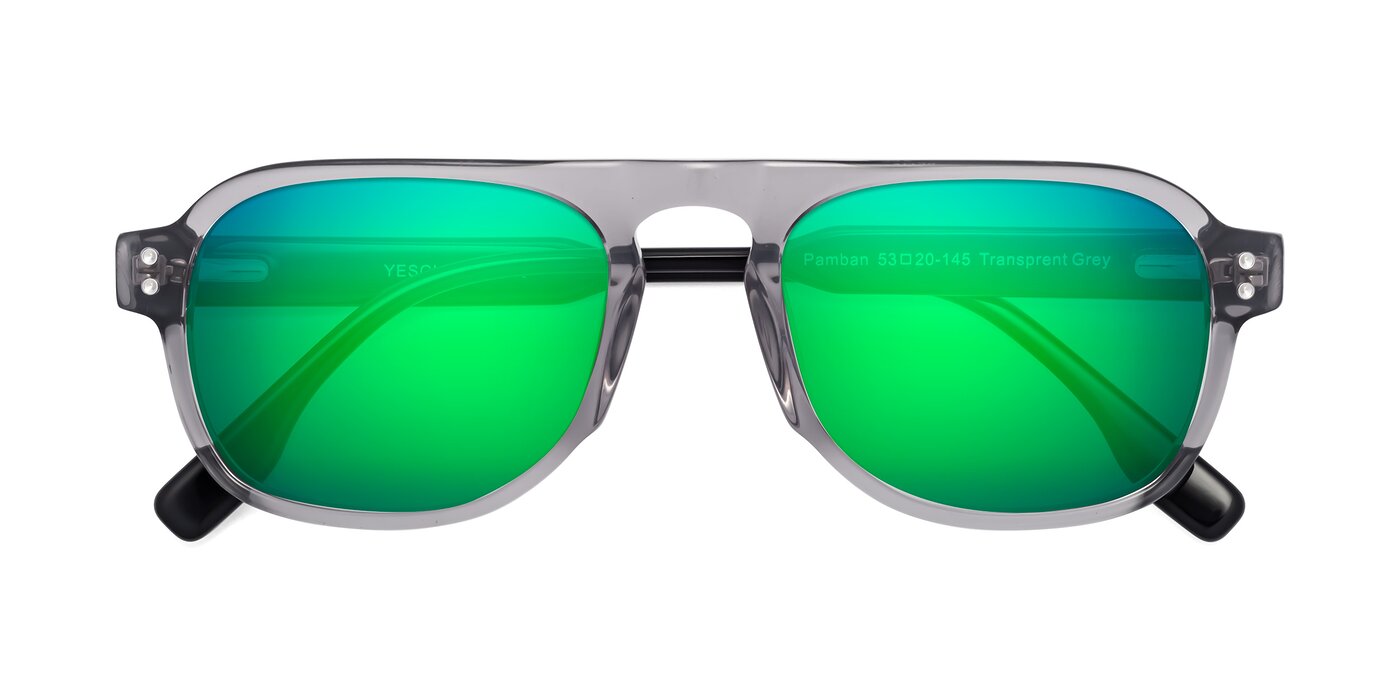 Pamban - Transprent Gray Flash Mirrored Sunglasses