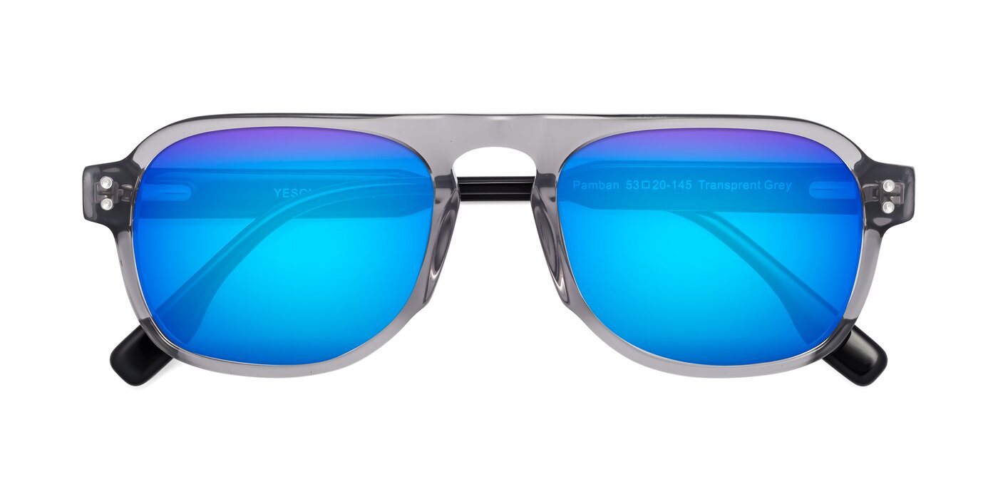 Pamban - Transprent Gray Flash Mirrored Sunglasses