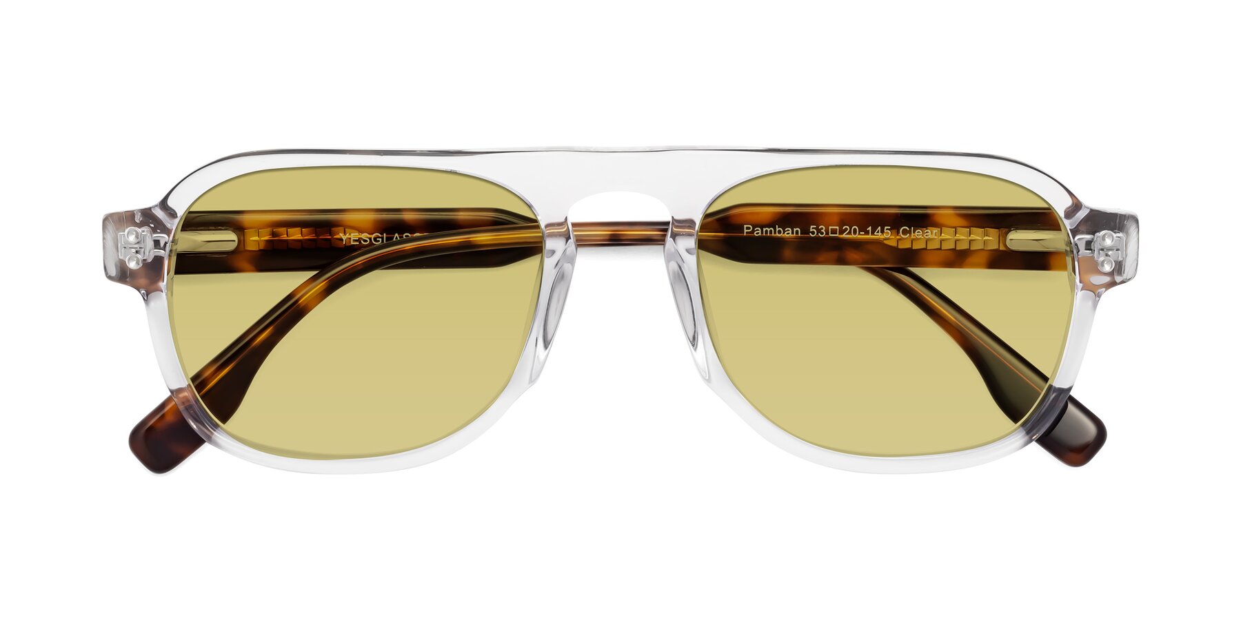 Folded Front of Pamban in Clear with Medium Champagne Tinted Lenses