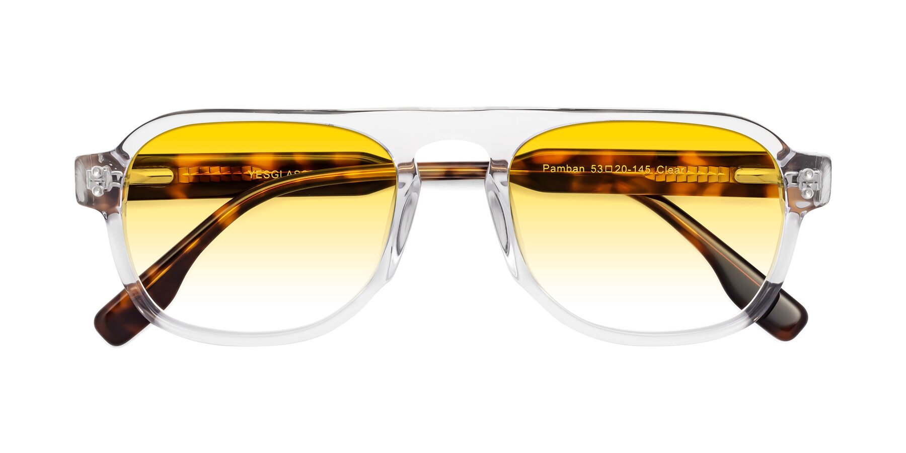 Folded Front of Pamban in Clear with Yellow Gradient Lenses