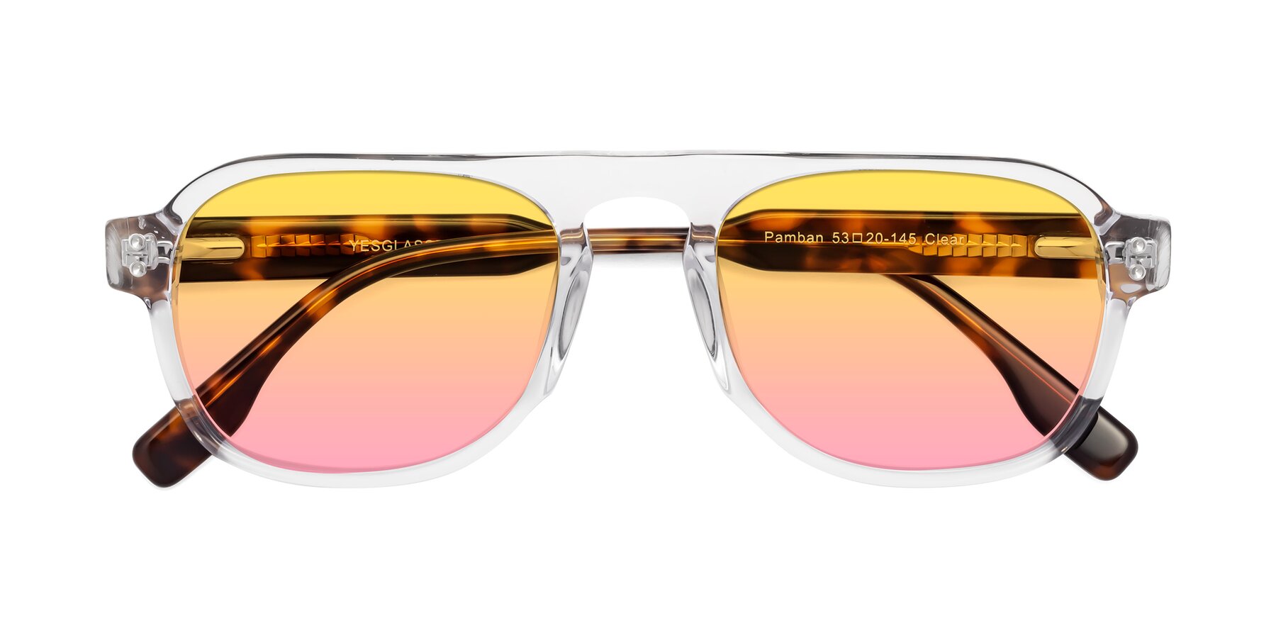 Folded Front of Pamban in Clear with Yellow / Pink Gradient Lenses